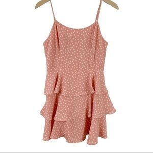 FOREVER 21 pink / cream floral tiered dress